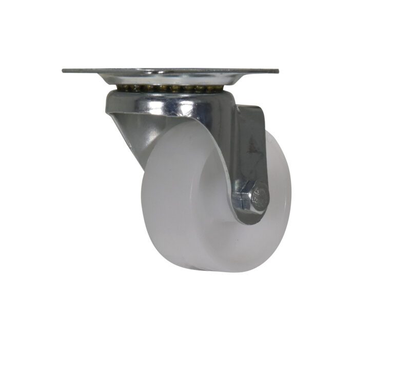 CST-B23-2X1PP-S_A.jpg The Vestil 2X13/16 Poly, Swivel caster, with a white plastic wheel, is ideal for enhancing mobility when mounted on furniture or equipment.