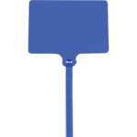 The blue fly swatter, with its broad rectangular head and long textured handle, mirrors the sturdy design and secure attachment of the MH-USA 6 120 Lbs Blue Identification Cable Ties (100/Case).