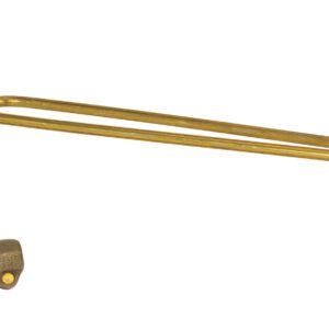 A sturdy metal purse frame with two parallel bars and a U-shaped handle, echoing the solid functionality of a Vestil Drum Lifting Hook Brass Capacity 1000 Lb. Its simple design is unfinished and includes a clasp mechanism for attaching fabric to craft your ideal bag.