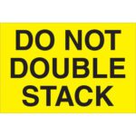 The MH-USA 2 x 3 Fluorescent Yellow Labels with Do Not Double Stack are perfect for visibility and compliance, featuring bold black text and available in rolls of 500.