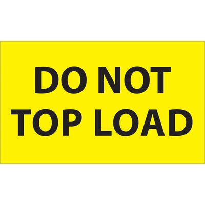 DL1106.jpg A fluorescent yellow sign displaying DO NOT TOP LOAD resembles the MH-USA 3 x 5 labels in rolls of 500, guaranteeing your message is clear and visible.