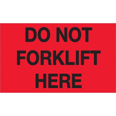 DL1109.jpg The MH-USA 3 x 5 fluorescent red labels with bold black text saying Do Not Forklift Here are available in rolls of 500, ensuring high visibility where required.