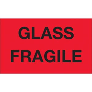 The MH-USA 3 x 5 Glass - Fragile labels in fluorescent red with bold black text are ideal for marking delicate shipments. Rolls of 500 ensure youre always stocked up.