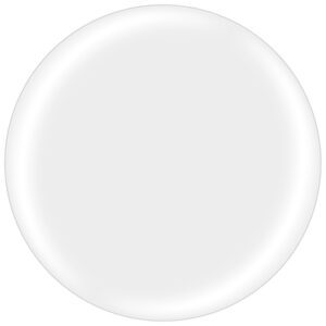 A plain white round dinner plate with a glossy finish sits on a light background, its minimalist style pairing perfectly with MH-USA 1 1/2 Circles - Clear Removable Labels (500/Roll) for easy customization.