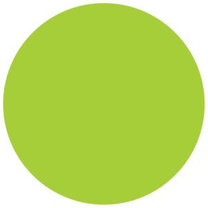 A solid lime green circle against a white background, similar to the MH-USA 3 Circles - Fluorescent Green Removable Labels (500/Roll), creates a vivid and striking visual contrast.