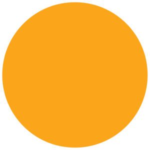A solid orange circle, like the MH-USA Fluorescent Orange Removable Labels, is perfectly centered on a crisp white background.