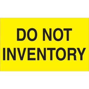 A bold black DO NOT INVENTORY message stands out on MH-USAs fluorescent yellow 3 x 5 labels, sold in convenient rolls of 500.