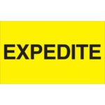 The MH-USA 3 x 5 fluorescent yellow labels, featuring Expedite in bold black capitals, come conveniently in a roll of 500.
