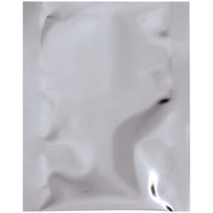 A shiny, silver foil pouch from the MH-USA 3 x 5 Moisture Barrier Bags (1000/Case) collection is placed against a white background without markings or labels.