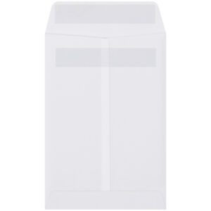 A MH-USA 6.5 x 9.5 Redi-Seal envelope with a triangular flap, part of the 1000/case collection, is shown closed on a white background, highlighting its smooth, plain surface.