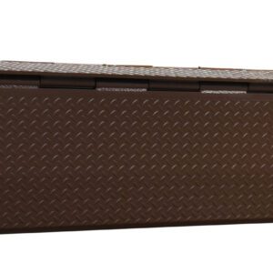 A Vestil Mechanical Edge-O-Docklevelers 20K, 78-inch, in brown with a textured surface and black bumpers is mounted on either side to efficiently bridge the gap between a loading=