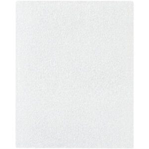 A close-up of an MH-USA 4 x 5 Flush Cut Foam Pouch shows its fine grit, uniformly speckled texture. Ideal for cushioning or surface finishing, the neutral background highlights the textured material of this foam pouch series, available as 500 per case.