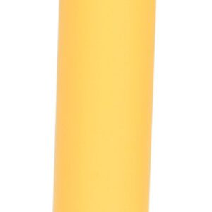 The Vestil Tubular Post Yellow 24 In Height features two rectangular cutouts near the bottom, enhancing its sleek silhouette.