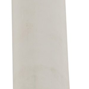 A tall cylindrical white candle with a smooth surface and an unlit wick stands upright against a pristine white background like the Vestil Tubular Post White 36 In Height.