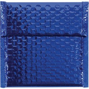 The MH-USA 7 x 6 3/4 Blue Glamour Bubble Mailers feature a metallic blue finish with a textured, cushioned surface, ideal for secure shipping. They come in packs of 72 per case.