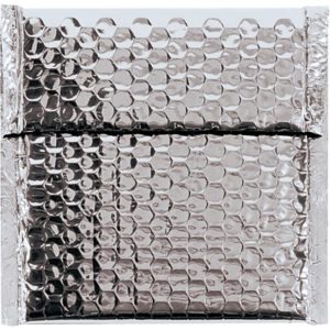 The MH-USA 7 x 6 3/4 Silver Glamour Bubble Mailers offer a stylish, reflective silver surface with a textured bubble pattern for secure packaging. Sold in cases of 72, these mailers are an elegant and functional solution for shipping needs.
