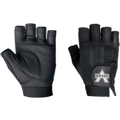 GLV1016L.jpg Black fingerless MH-USA Pro Material Handling gloves with VALEO logo, padded palms for comfort, and adjustable straps for a perfect fit. Available in Large as 2 pairs per case, ideal for any fitness enthusiast.