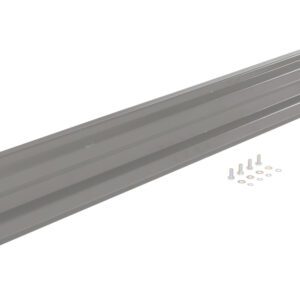The Vestil Bolt-On Style Guard Rail 10 Ft Gray Semi Gloss features a ribbed design and comes with screws and washers.