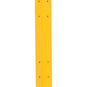 The Vestil Rigid Tube Post 42 In Drop-In Style Yellow stands at 42 inches and has a square base with multiple side holes for easy installation and versatility.