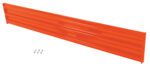 The Vestil Bolt-On Style Guard Rail 10 Ft Orange includes a long, ridged, rectangular metal bracket and comes with six screws on a crisp white background.