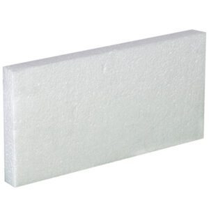 A white rectangular Styrofoam sheet with a textured surface is shown against a plain background, similar to the MH-USA 2 - 1 Gallon Plastic Jug Foam Insert (48/Case). The sheet appears lightweight with smooth edges.