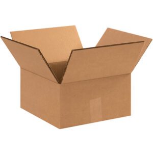 A MH-USA 14 x 14 x 6 Double Wall Box from a 15-pack sits open with its flaps extended, appearing empty against a white background.