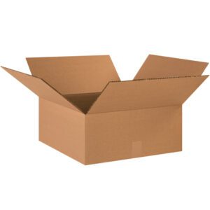 The MH-USA 20 x 20 x 8 double wall box, with outward-angled flaps, sits open on a white background, showcasing its spacious light brown interior. This standard cardboard packaging comes in bundles of 10.