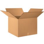 An open MH-USA 26 x 26 x 20 double wall cardboard box with flaps folded outward is on a white background. Perfect for sturdy packing, these boxes are available in a bundle of ten.