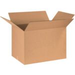 Against a plain white background stands the MH-USA 30 x 18 x 18 Double Wall Box in sturdy brown cardboard with outward flaps, designed for durability and protection, available in bundles of ten.
