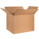 A large, open cardboard box with flaps folded outward against a white background; the MH-USA 32 x 24 x 24 double wall box is sturdy and empty, ideal for packing or shipping. Available in bundles of five to meet your storage needs.