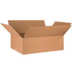 The MH-USA 36 x 24 x 12 Double Wall Boxes, sold in bundles of five, offer sturdy packaging. Photographed open with flaps up against a white background.