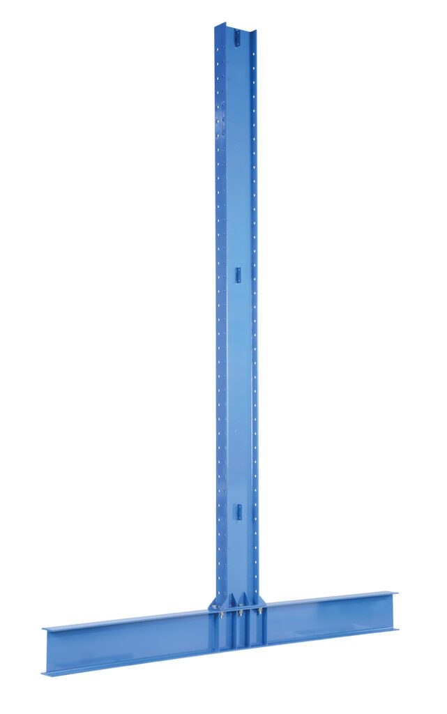 HDU-C-8-18_A.jpg The Vestil Heavy Duty Double Cantilever 8Ft 18 Arm features an inverted T shape with an adjustable perforated vertical section and a stable horizontal base, complemented by durable 18 arms for enhanced support.