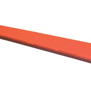 The Vestil Heavy Duty Cantilever Incline Arm 36 In, a red metal beam with a rectangular base and hook-like extension at the top, stands prominently against a white background.