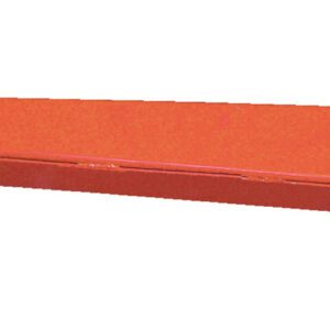 The Vestil Heavy Duty Cantilever Straight Arm 30 In features an orange metal bracket with a rectangular beam and flanges on each end for secure mounting.