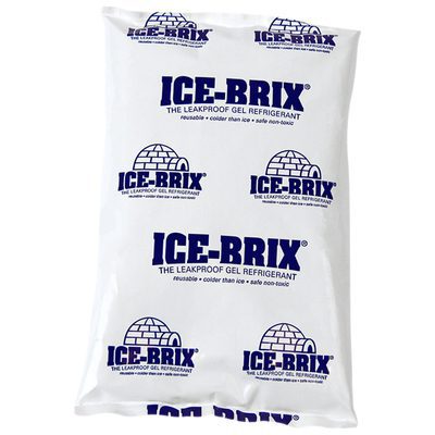 IB3BPD.jpg The product is a white Ice-Brix® gel refrigerant pack, labeled in blue, measuring 5 x 2.75 x 0.75 inches and weighing 3 oz. Its leakproof and reliable, ideal for efficient cooling. Each case includes 96 packs.