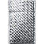 The MH-USA 6 1/2 x 10 1/2 Cool Barrier Bubble Mailers, sold in cases of 100, feature a textured silver surface and a secure sealing flap for thermal protection and cushioning.