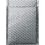The MH-USA 8 x 11 Cool Barrier Bubble Mailers, available in cases of 100, feature a silver reflective textured surface for padded protection during shipping, ensuring your items arrive safely and securely.