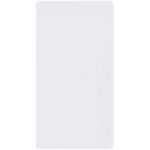 A front view of the MH-USA 2 x 3 1/2 Side Loading Self-Adhesive Holder, showcasing its plain white design with a sealed top and smooth surfaces.