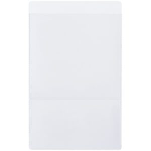 A white rectangular mat, with a slightly raised border and smooth surface divided by a subtle horizontal line, resembles the MH-USA 5 x 8 Top Loading Self-Adhesive Holder.