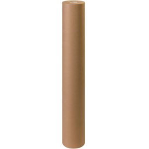 A 60 - 30 lb. Kraft Paper Roll (1200/Roll) stands upright against a white background, ready for crafting or packing needs.