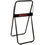 The lightweight portable black metal stand with a swing-out design boldly displays WYPALL in red on its center bar. Its ideal for the Kimberly Clark® WypALL® Floor Jumbo Roll Dispenser, effortlessly holding towels or similar items.