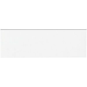 The MH-USA 1 x 3 White Warehouse Labels with magnetic strips feature a glossy finish and sharp edges, similar to a long, rectangular white tile, making them ideal for modern spaces.