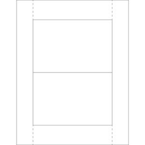 A blank, white rectangle split by a horizontal line resembles MH-USA 4 x 6 Vinyl Envelope Insert Cards (100/Case), with a light gray background featuring dashed lines on both sides.