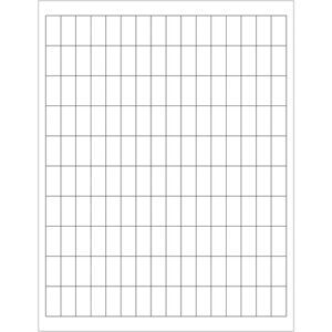 The MH-USA 1/2 x 1 White Rectangle Laser Labels (160/Sheet) form a grid of rectangular boxes with evenly spaced lines, elegantly framed by a plain white border.