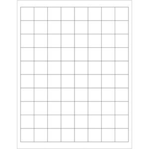 The grid paper with a white background shows a uniform pattern of small, square boxes outlined in light gray, similar to MH-USA 1 x 1 White Rectangle Laser Labels, which have 80 labels per sheet and come in neatly packed boxes of 100 sheets.