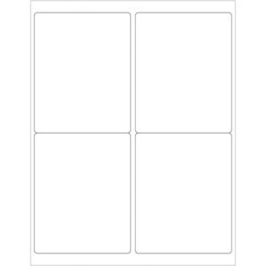 The MH-USA 4 x 5 White Rectangle Laser Labels - Master Case (4/Sheet) elegantly organize a sheet into four rectangular sections with thin gray borders, ideal for any master case labeling needs.