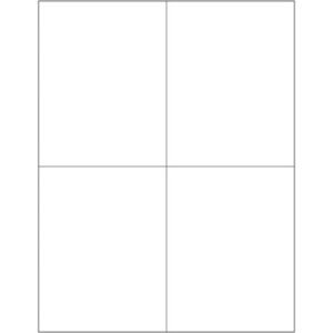 The blank white grid, reminiscent of MH-USAs 4 1/4 x 5 1/2 White Rectangle Laser Labels (4/Sheet), is divided into four equal sections by thin black lines.