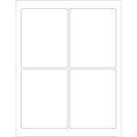 The MH-USA 3 3/4 x 4 3/4 White Rectangle Laser Labels feature a grid of four evenly spaced blank rectangles outlined in black and arranged two-by-two per sheet.
