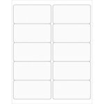A sheet of MH-USA 4 x 2 Clear Rectangle Laser Labels includes ten blank labels in two columns and five rows.