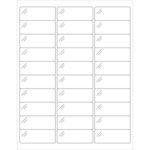 The MH-USA 2 5/8 x 1 Pure Clear Rectangle Laser Labels sheet features a 5x7 grid, with each of the 30 labels bordered for a polished look and a unique diagonal detail, reminiscent of stickers.